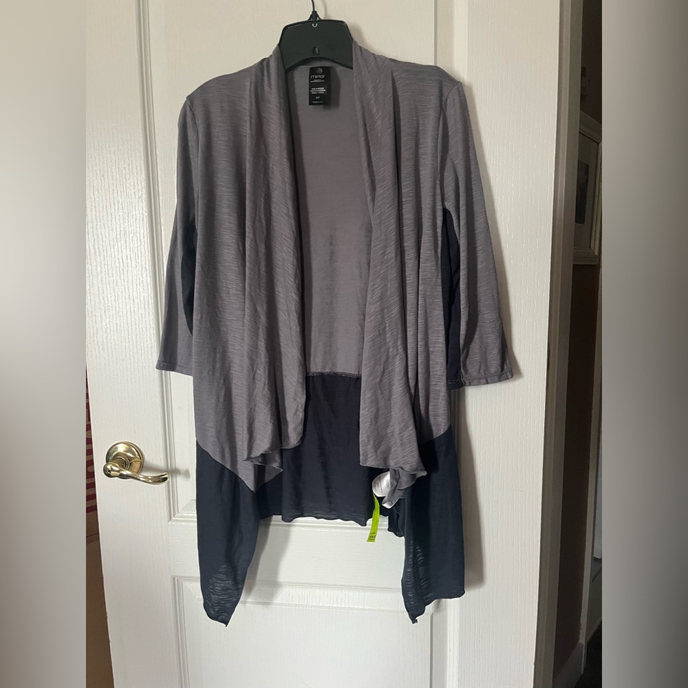 Gray Knit Cardigan Sweater